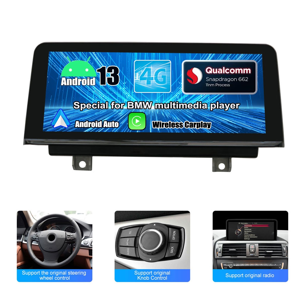 10.25 inch IPS Touch Screen Supports Wireless CarPlay Wireless Andriod Auto for BMW F20 F21 (2013-2017) with NBT System