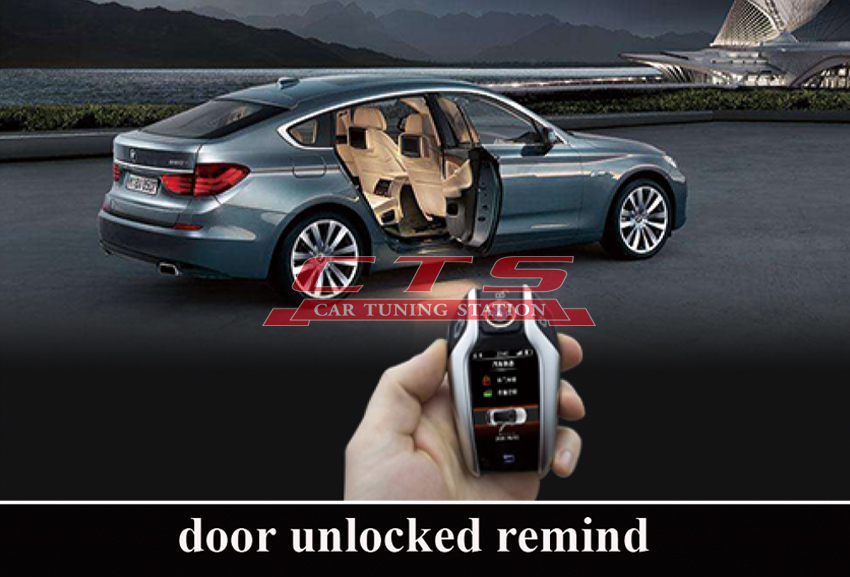 BMW lcd display key function door unlocked remind